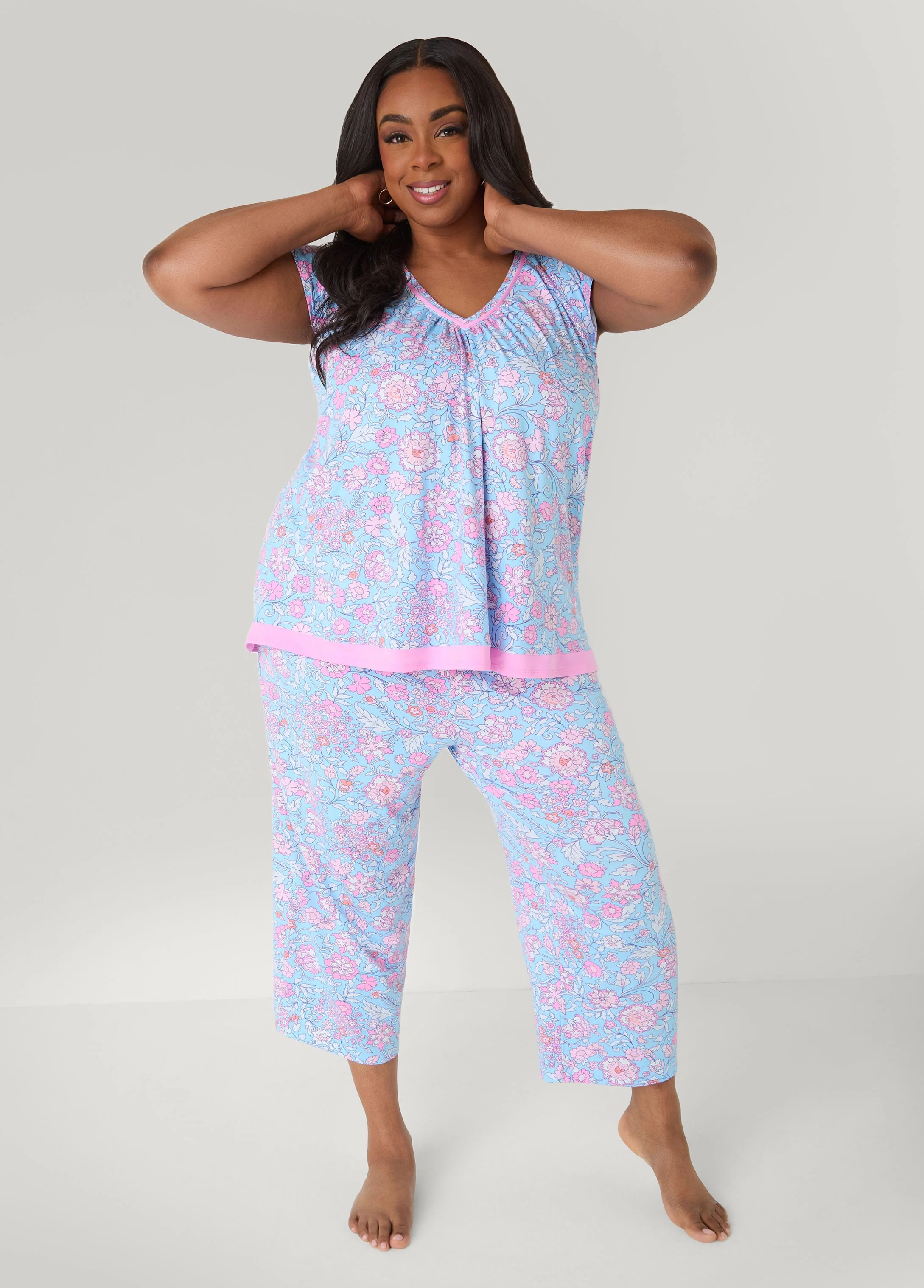 Ellen Tracy Floral PJ Capris Set - Image 3