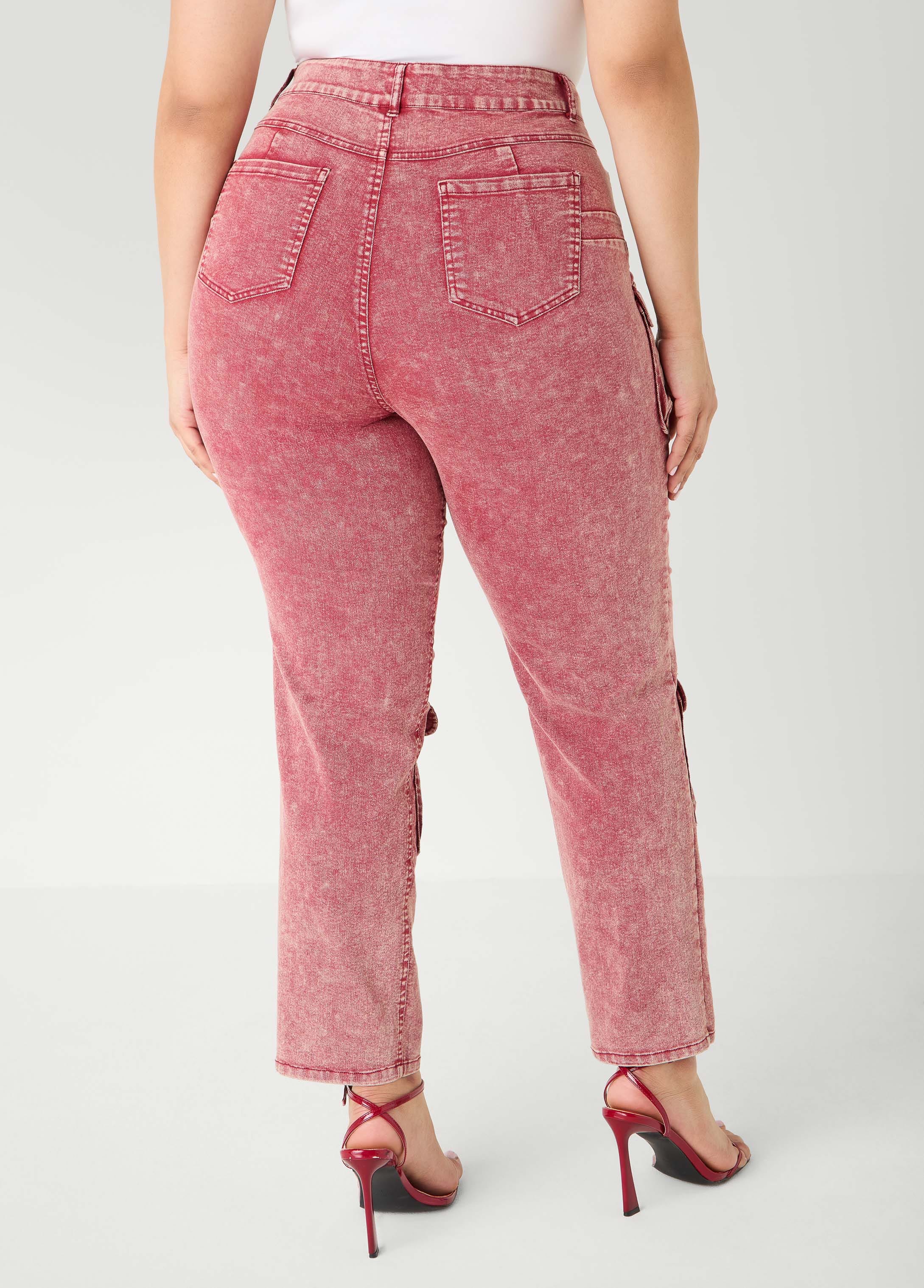 Stonewash Slim Leg Cargo Jeans - Image 2