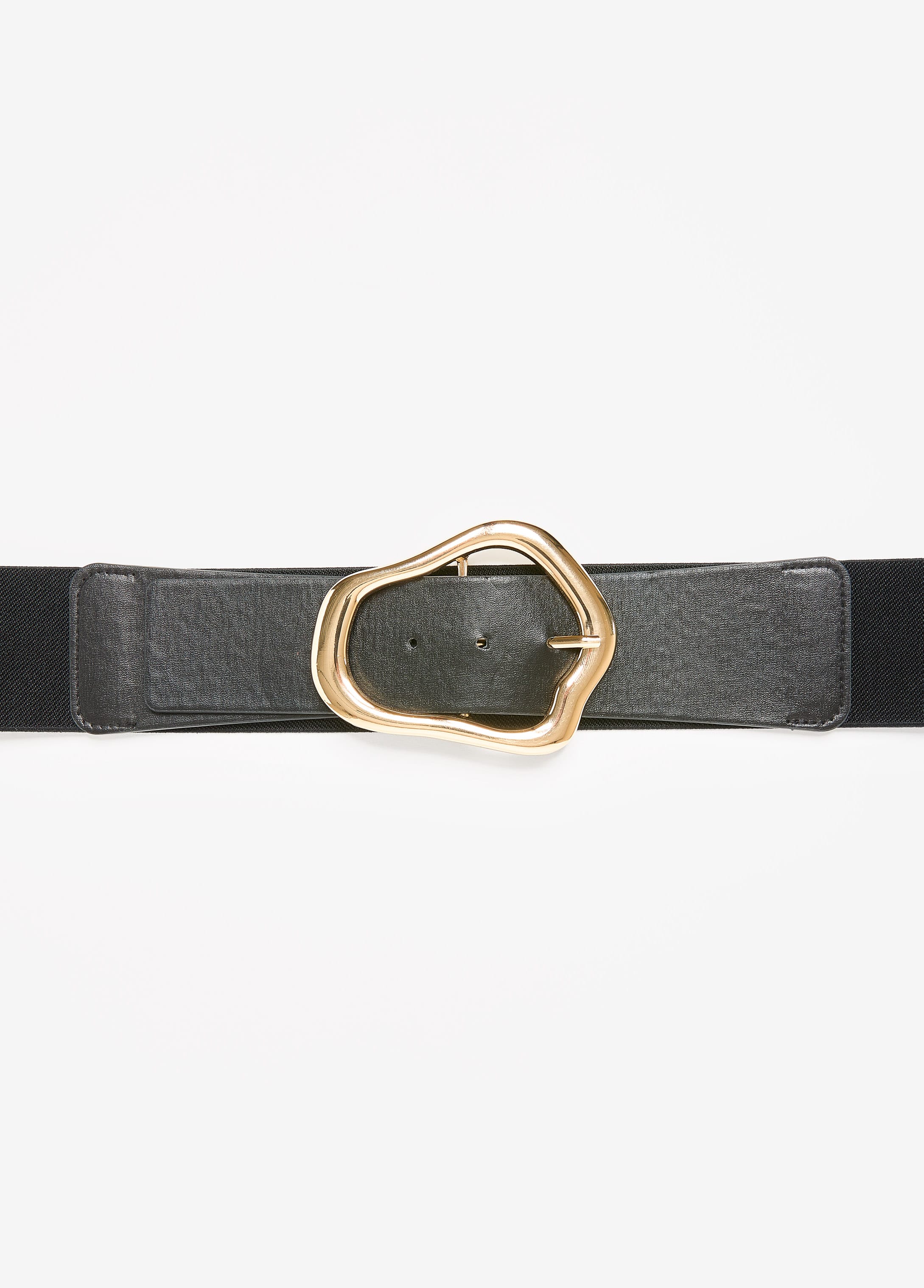 Faux Leather Sculpted Buckle Belt - Image 3