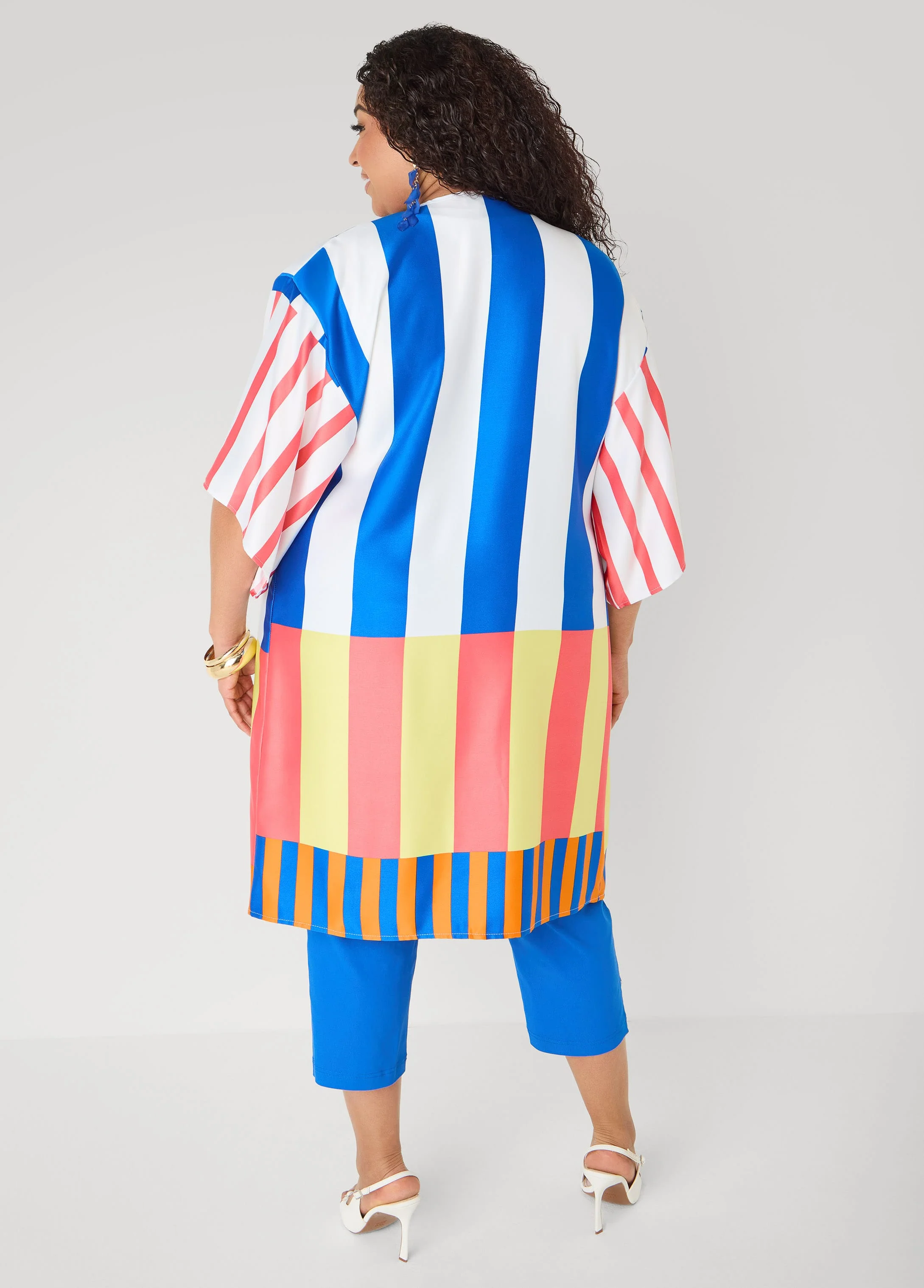 Striped Satin Kimono - Image 2