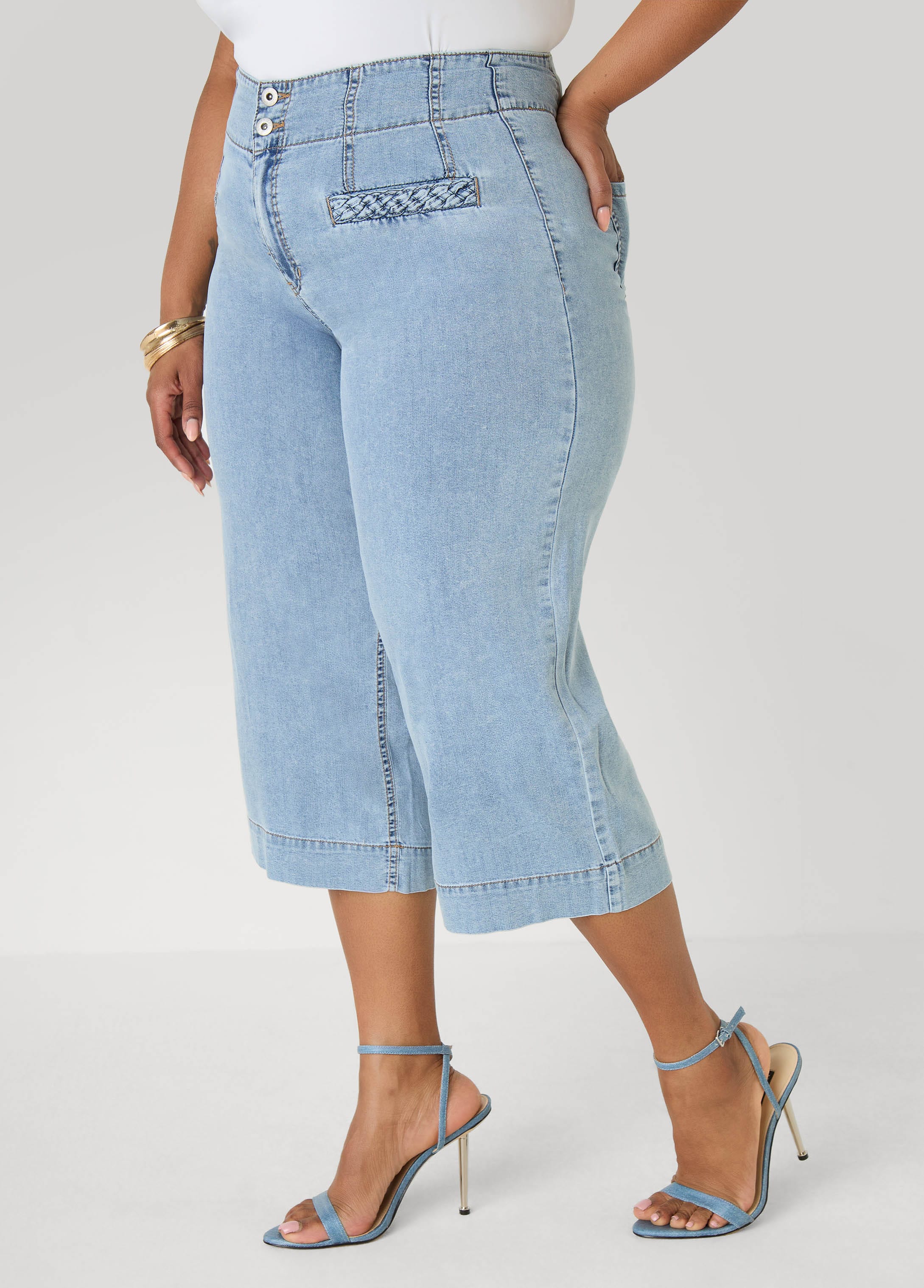 Braided Chambray Capris - Image 3