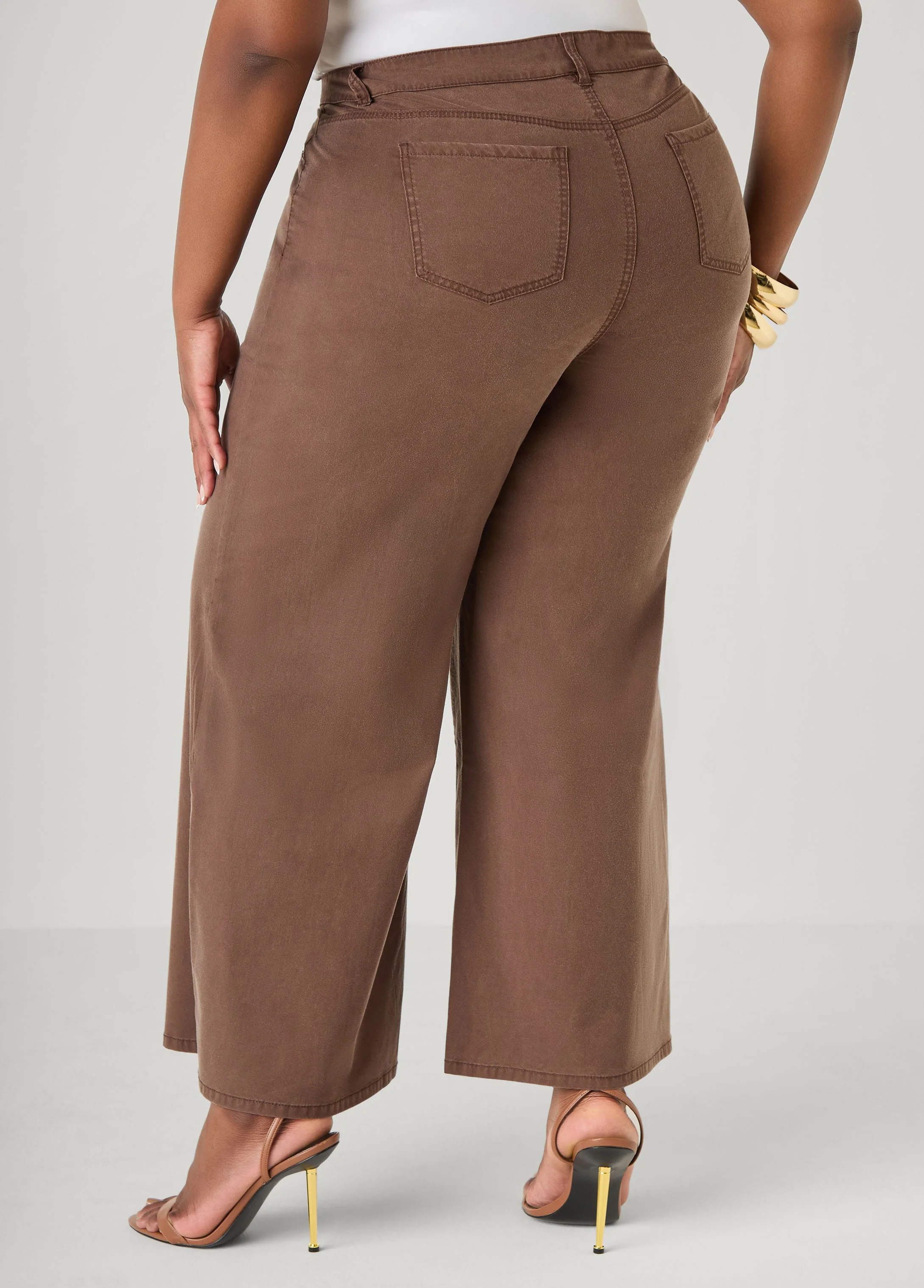 Chambray Wide Leg Pants - Image 2