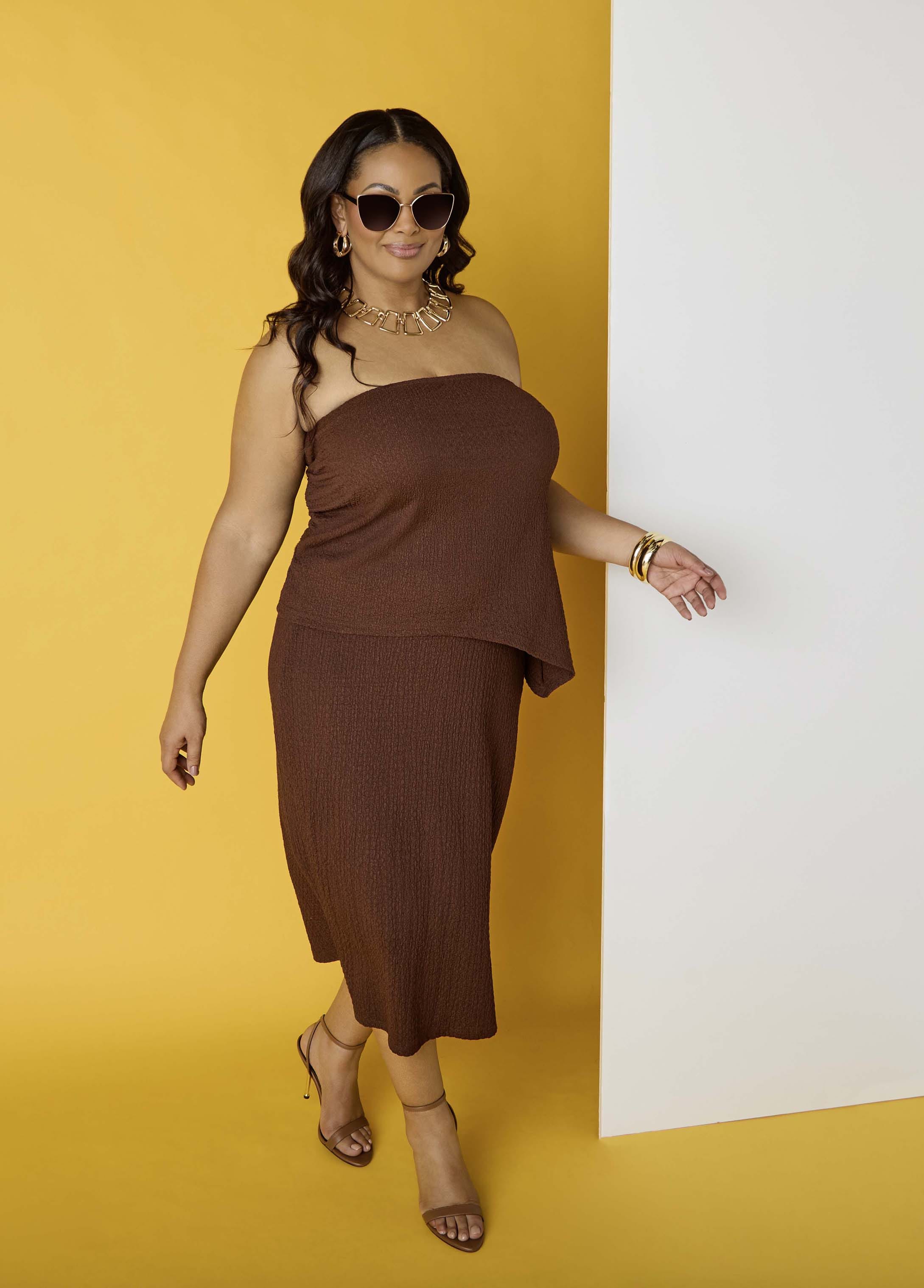 Textured Midi Pencil Skirt - Image 10