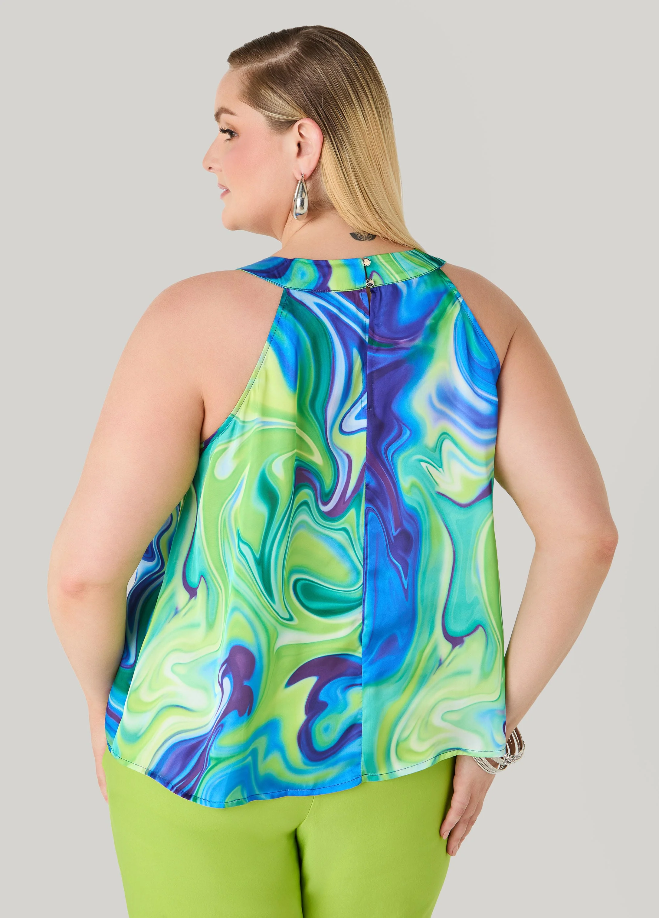 Tie Dyed Satin Top - Image 2
