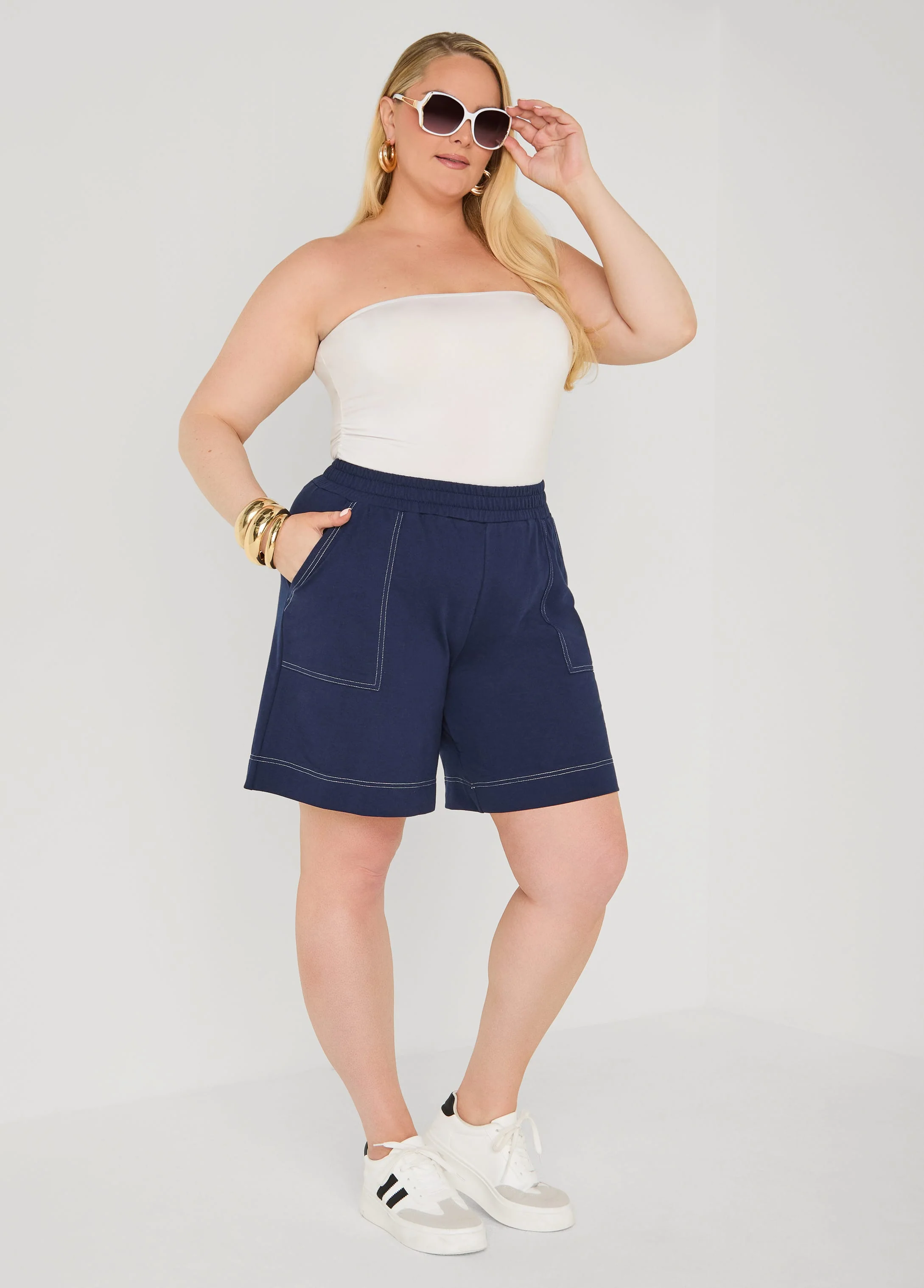 Seam Detailed Bermuda Shorts - Image 3