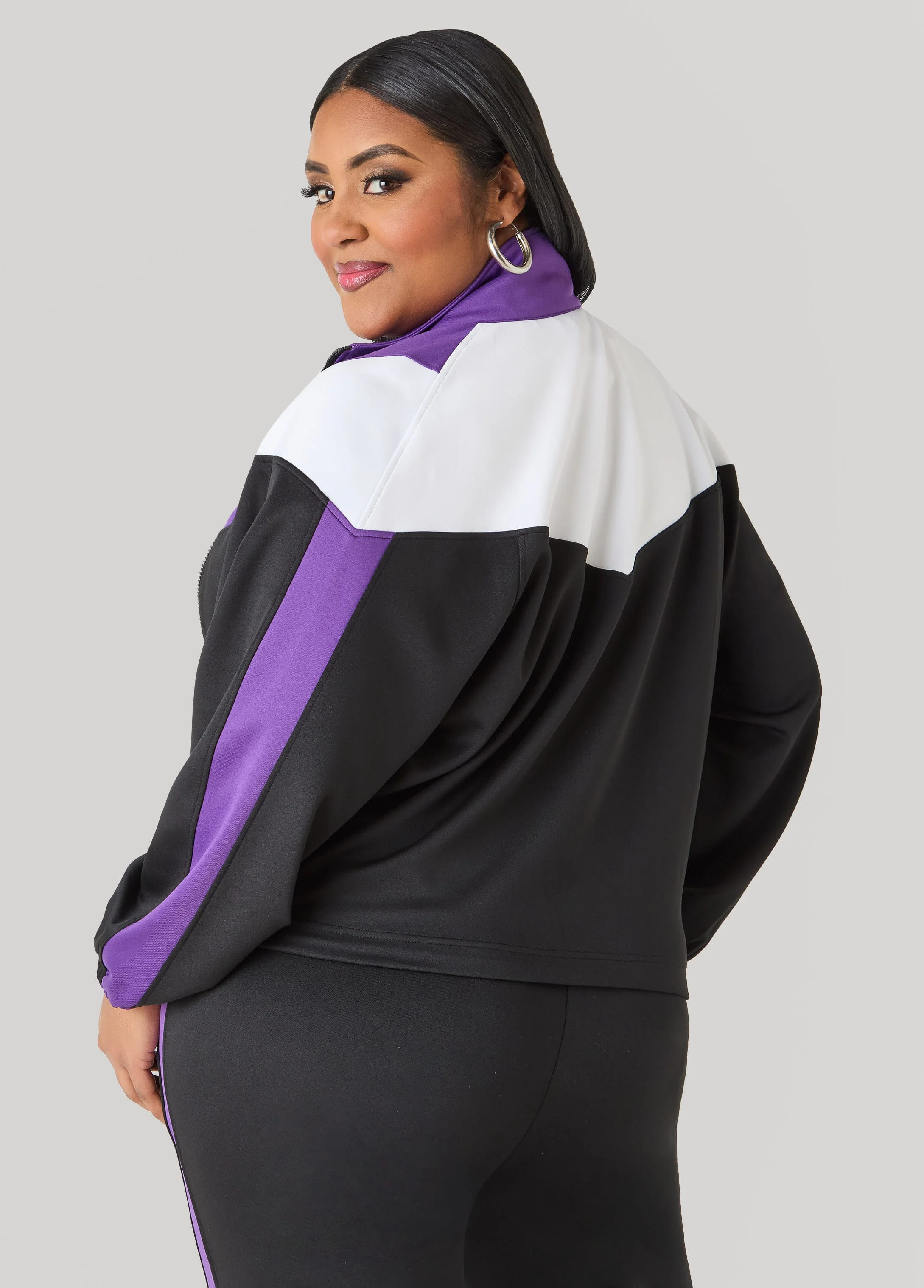 Drawstring Colorblock Track Jacket - Image 5
