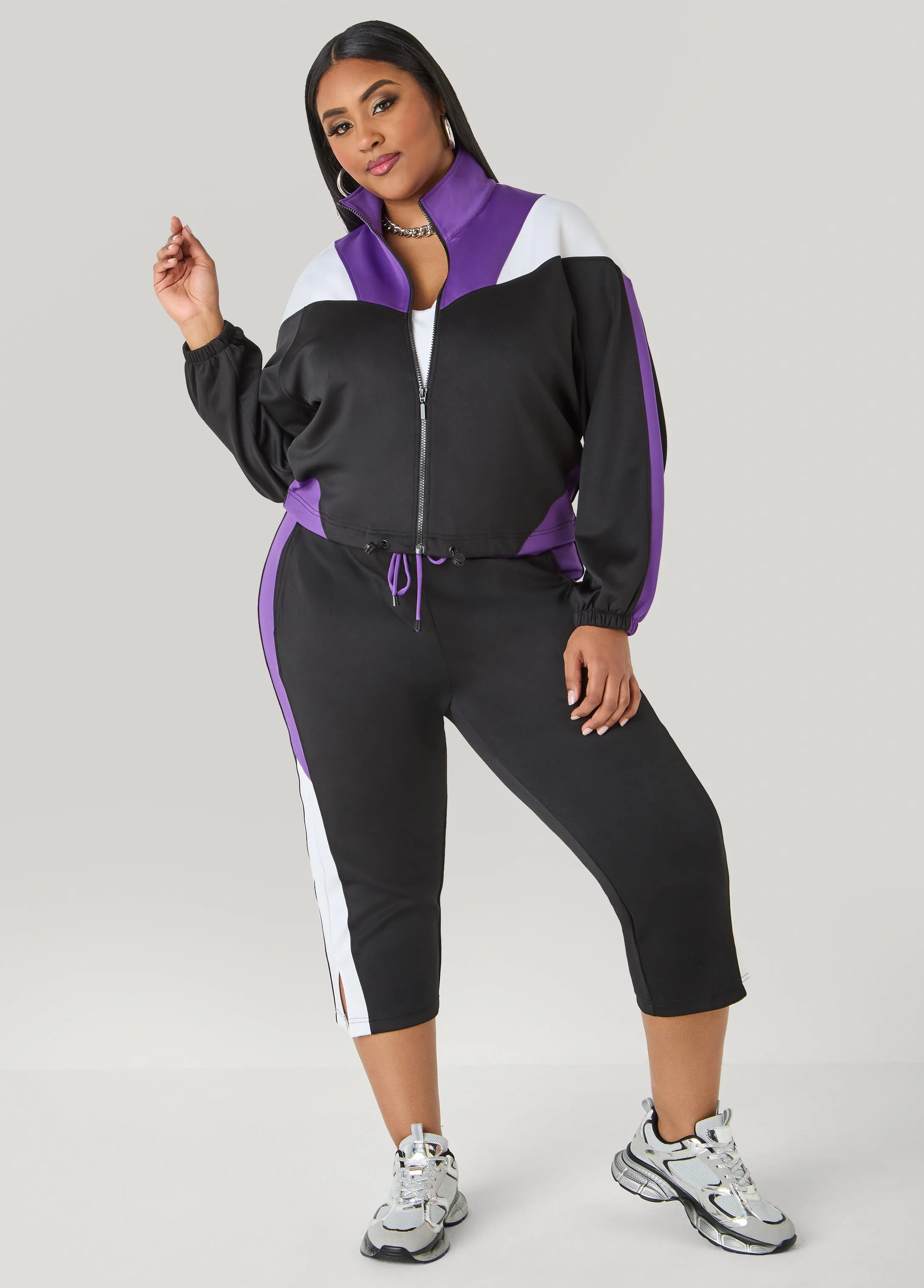Drawstring Colorblock Track Jacket - Image 6