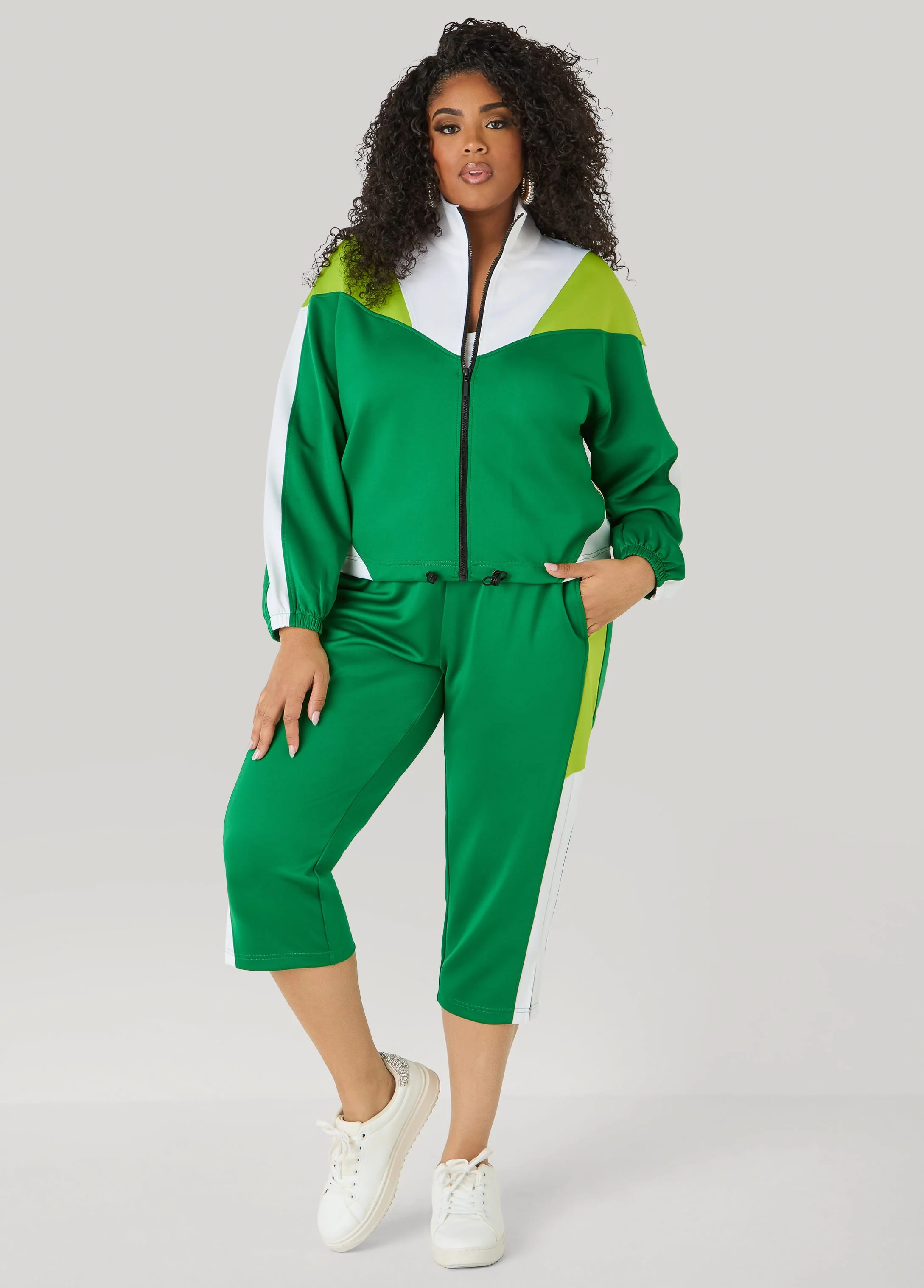 Drawstring Colorblock Track Jacket - Image 9