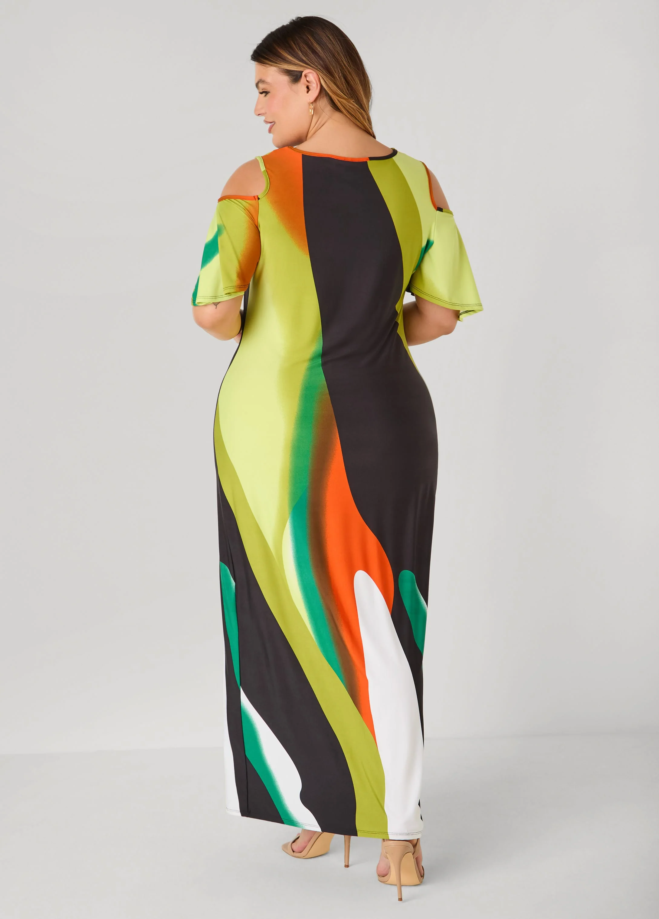 Cold Shoulder Watercolor Dress - Image 2