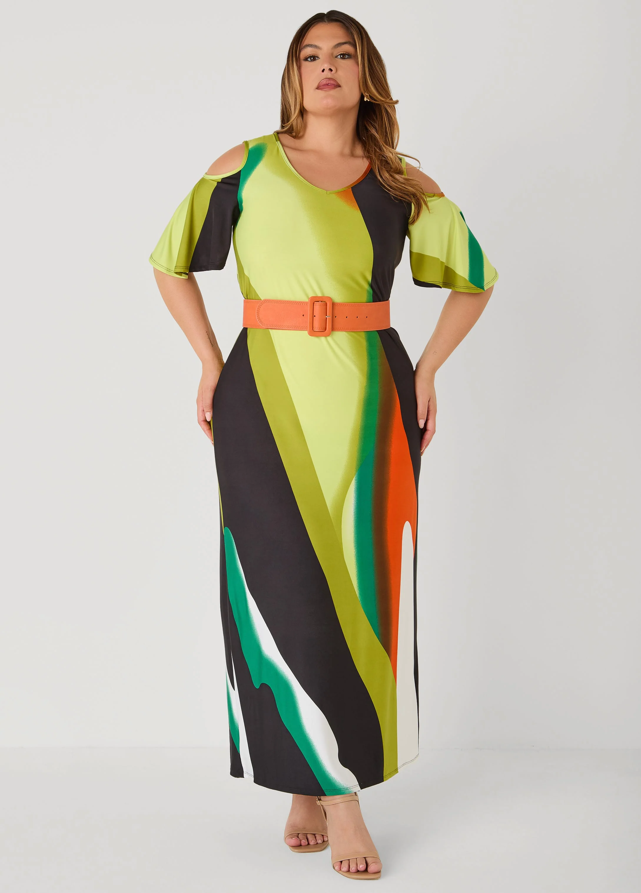 Cold Shoulder Watercolor Dress - Image 5