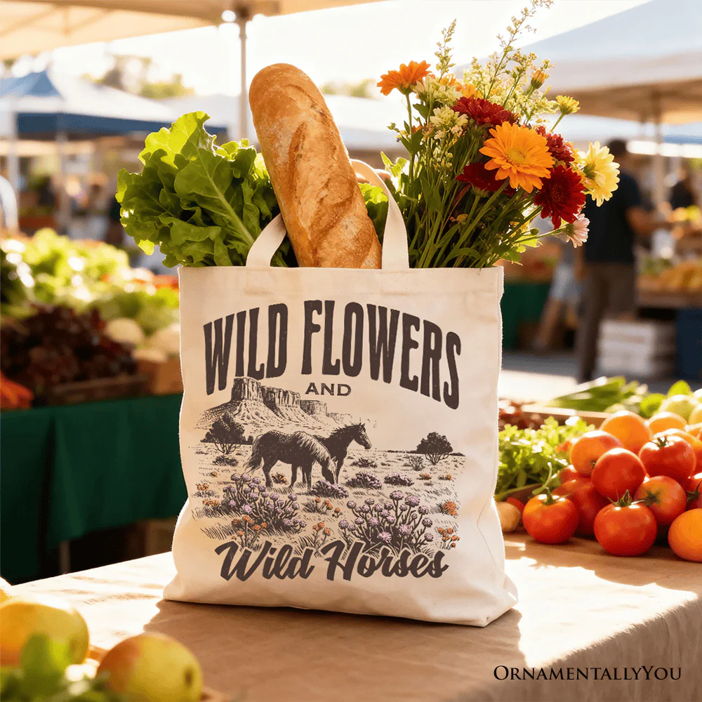 Wild Flowers And Horses Tote Bag - Image 6