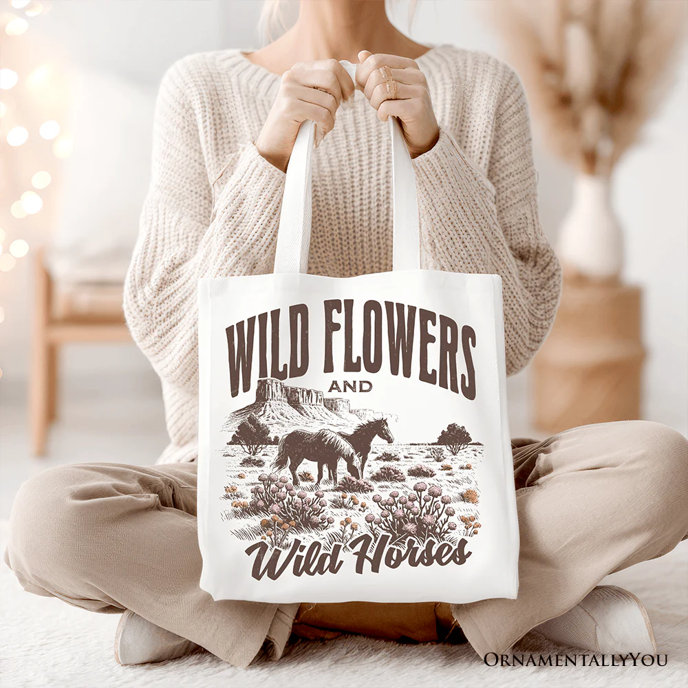 Wild Flowers And Horses Tote Bag - Image 9