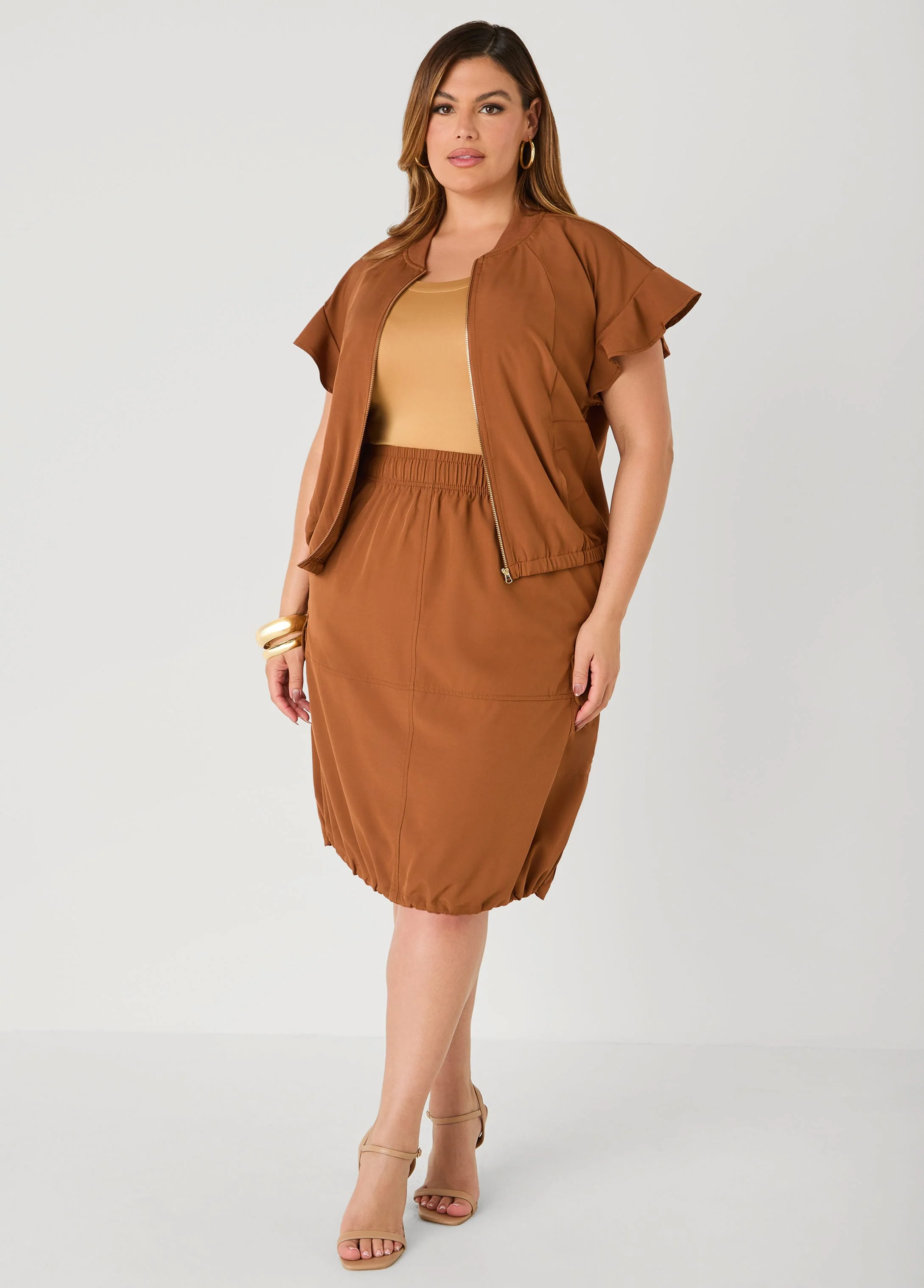 Slip On Drawstring Cargo Skirt - Image 4